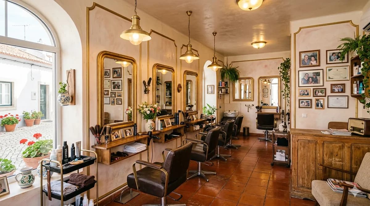 Interior do salão Beni Cabeleireiro