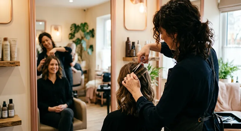 Estilista a trabalhar